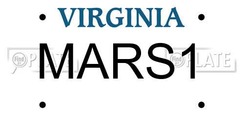 MARS1 Virginia License Plate