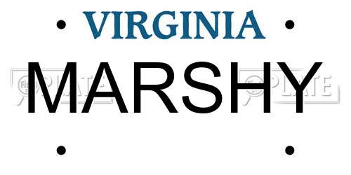 MARSHY Virginia License Plate