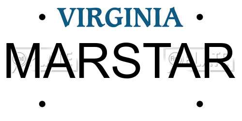 MARSTAR Virginia License Plate