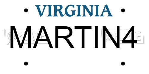 MARTIN4 Virginia License Plate
