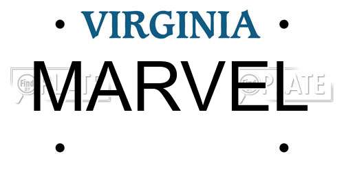 MARVEL Virginia License Plate