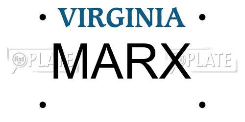 MARX Virginia License Plate