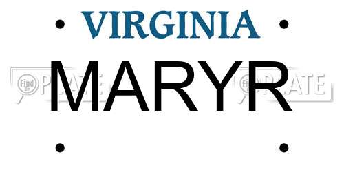 MARYR Virginia License Plate