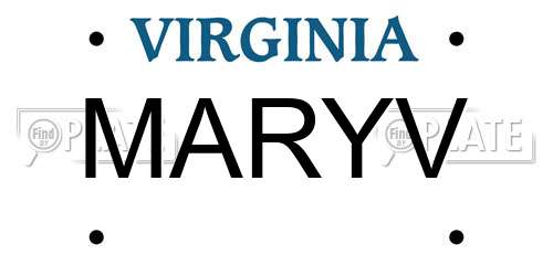 MARYV Virginia License Plate