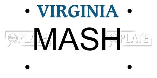 MASH Virginia License Plate