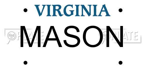 MASON Virginia License Plate