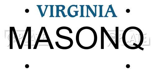 MASONQ Virginia License Plate