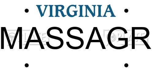 MASSAGR Virginia License Plate