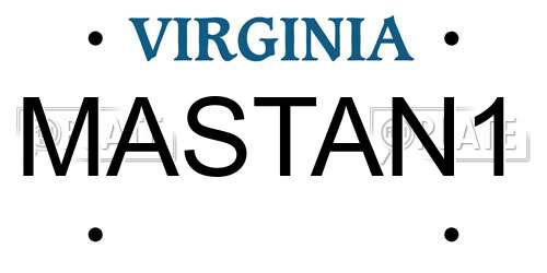 MASTAN1 Virginia License Plate