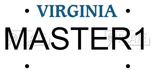 MASTER1 Virginia License Plate