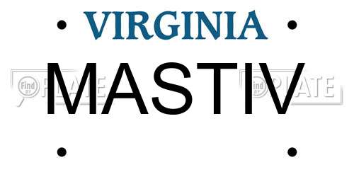 MASTIV Virginia License Plate