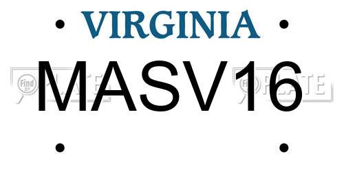 MASV16 Virginia License Plate