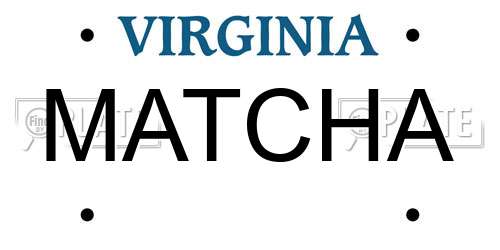 MATCHA Virginia License Plate