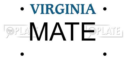MATE Virginia License Plate
