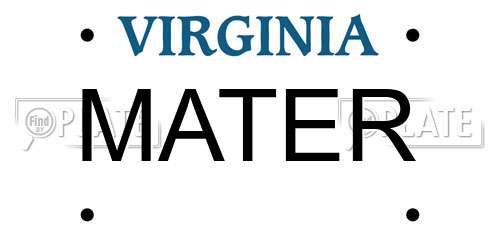 MATER Virginia License Plate