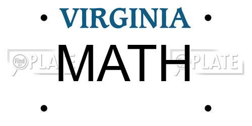 MATH Virginia License Plate