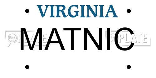 MATNIC Virginia License Plate