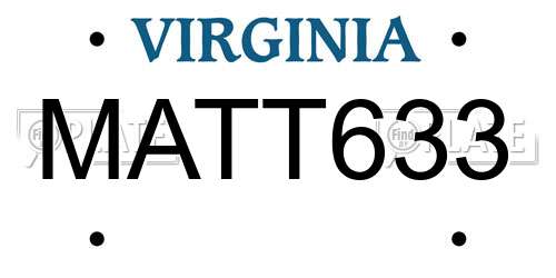 MATT633 Virginia License Plate