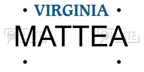 MATTEA Virginia License Plate