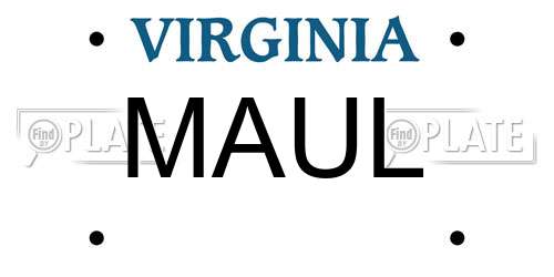 MAUL Virginia License Plate