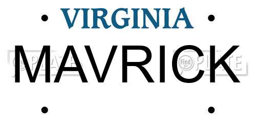 MAVRICK Virginia License Plate