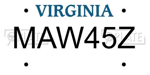 MAW45Z Virginia License Plate