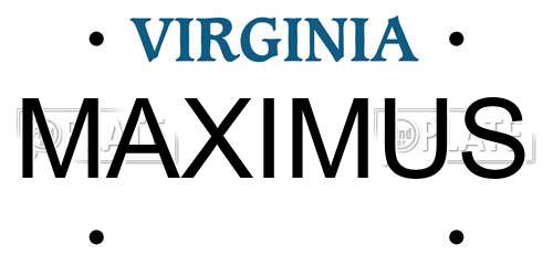 MAXIMUS Virginia License Plate