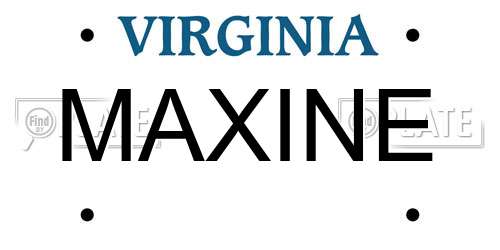 MAXINE Virginia License Plate