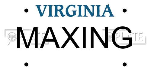 MAXING Virginia License Plate