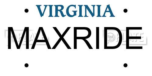 MAXRIDE Virginia License Plate