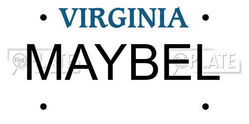 MAYBEL Virginia License Plate