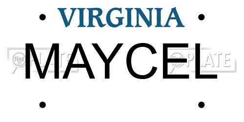 MAYCEL Virginia License Plate