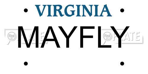 MAYFLY Virginia License Plate