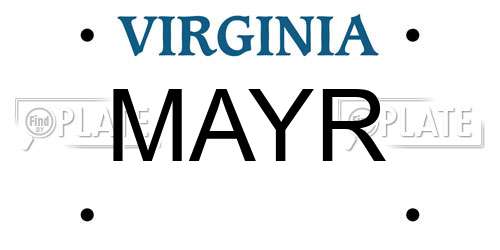 MAYR Virginia License Plate