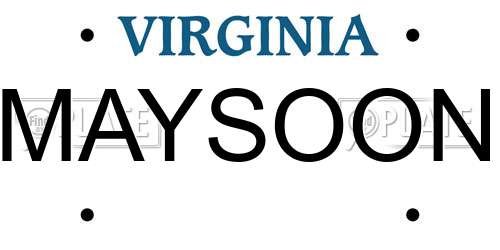 MAYSOON Virginia License Plate