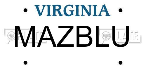 MAZBLU Virginia License Plate