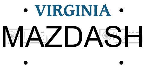 MAZDASH Virginia License Plate