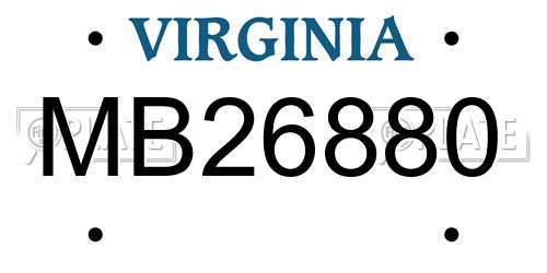 MB26880 Virginia License Plate