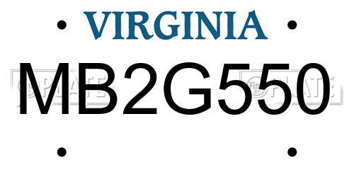 MB2G550 Virginia License Plate