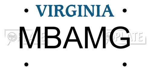 MBAMG Virginia License Plate