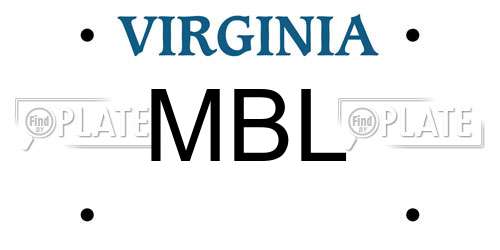 MBL Virginia License Plate
