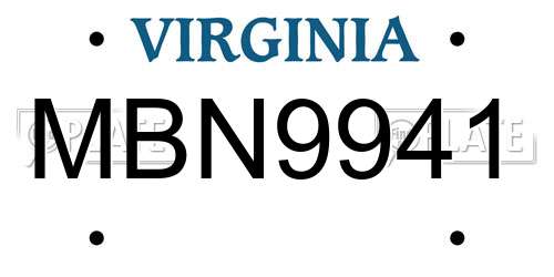 MBN9941 Virginia License Plate