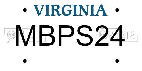 MBPS24 Virginia License Plate