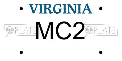 MC2 Virginia License Plate
