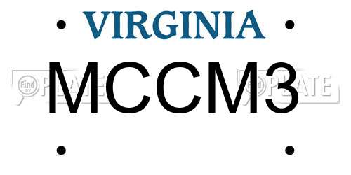 MCCM3 Virginia License Plate