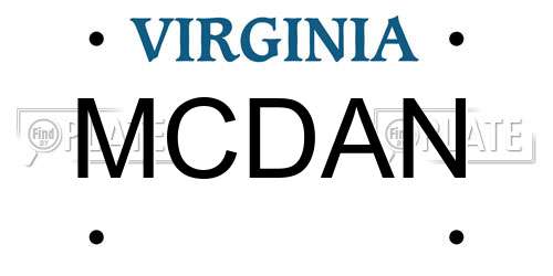 MCDAN Virginia License Plate