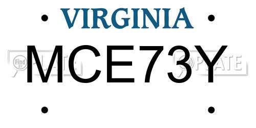 MCE73Y Virginia License Plate