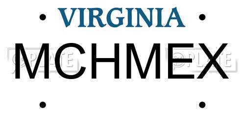 MCHMEX Virginia License Plate