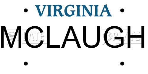 MCLAUGH Virginia License Plate