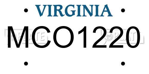 MCO1220 Virginia License Plate